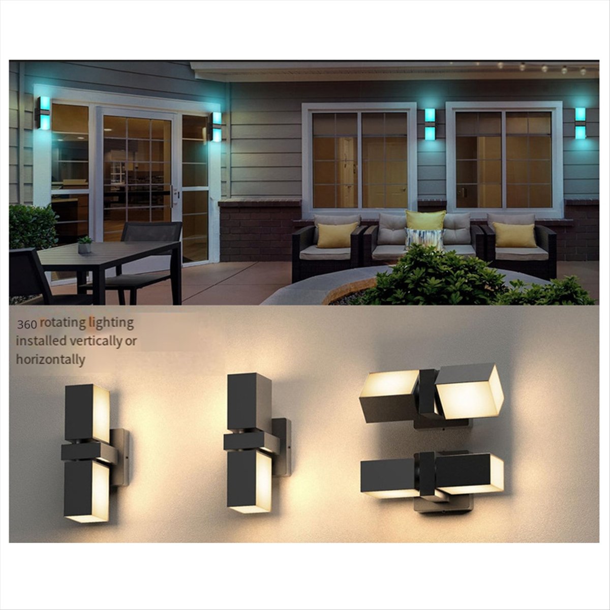 Smart Garden Fence - AA19 LED Wall Light Dual Head