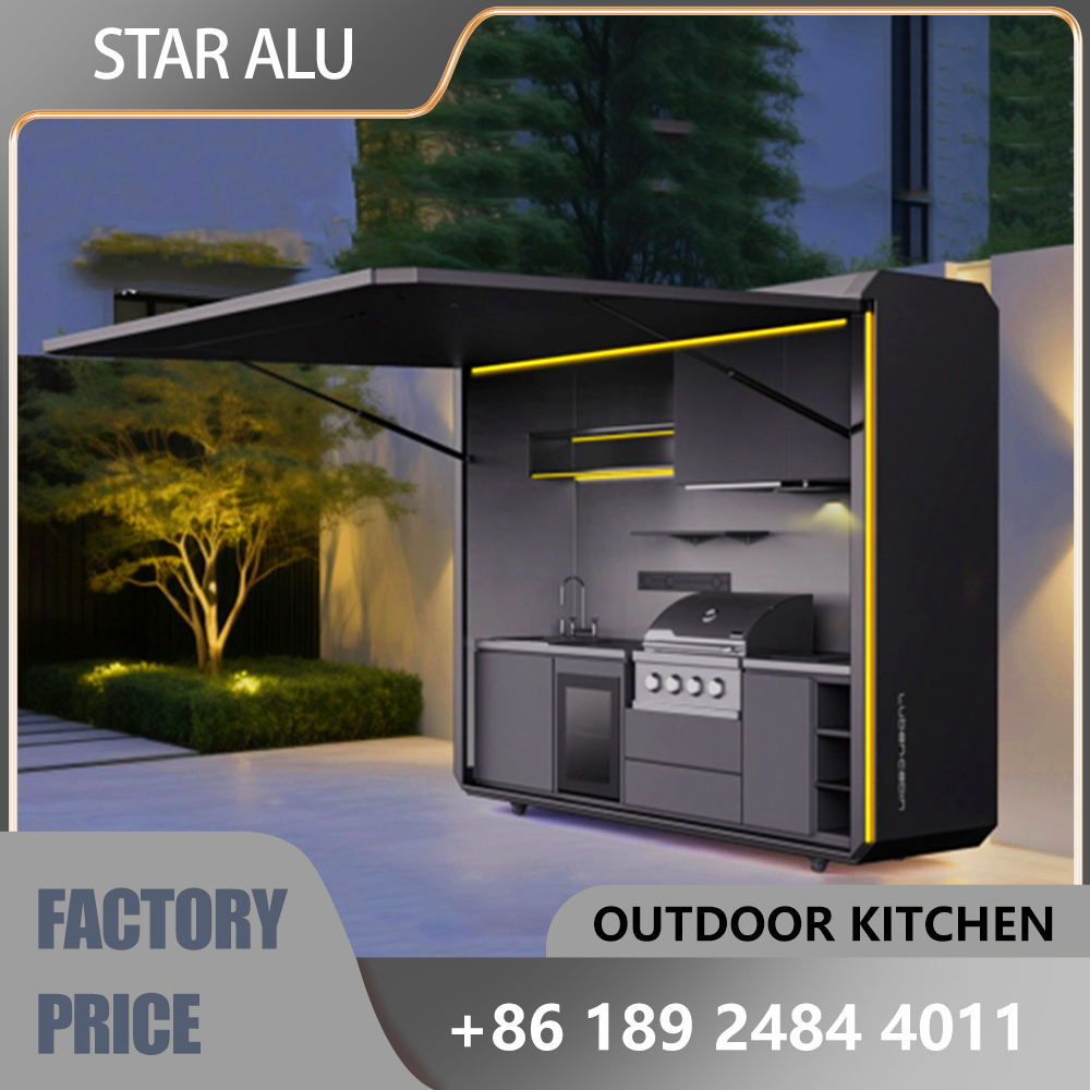Smart Garden Mirrors - Outdoor folding kitchen integrated house, stainless