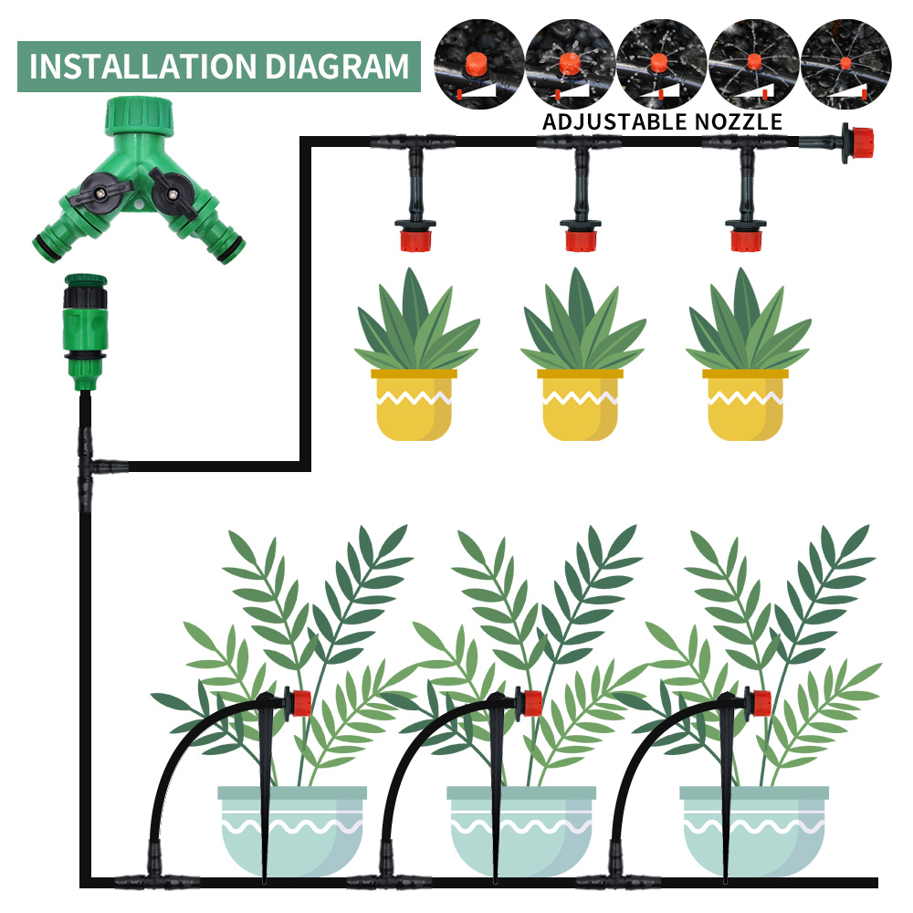 Greenhouse 15M-30M DIY Drip Ir - đánh giá và giá Smart Garden Sprinkler System