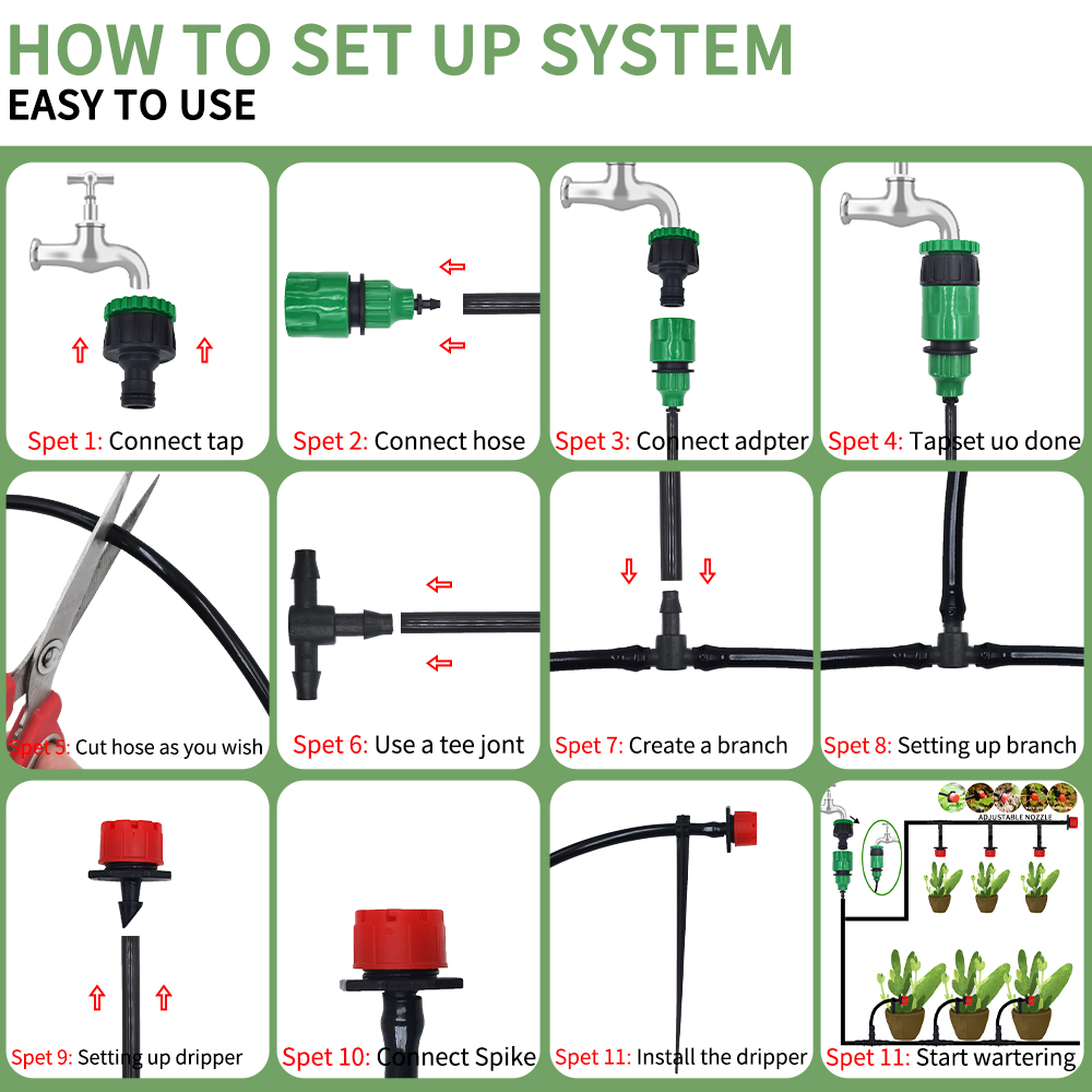 Micro Drip Irrigation System P - đánh giá và giá Smart Garden Sprinkler System